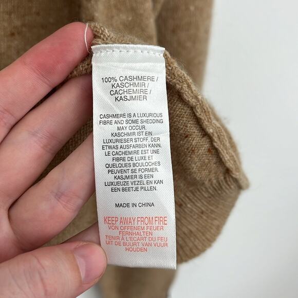 Brodie Cashmere Neutral Speckled Roll Neck Turtleneck Sweater Luxury Soft Large - Picture 11 of 13